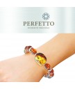 PIEBALD AMBER+ BLOOD TEA AMBER BRACELET